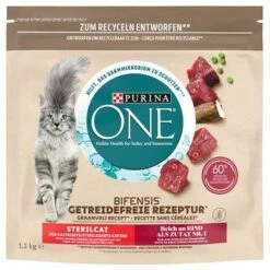 Purina ONE Grain Free Sterilized Rund Kattenvoer