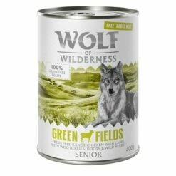 Voordeelpakket 12 X 400 G Wolf Of Wilderness SENIOR Scharrelvlees -Exporteren Bitiba winkel wow freerange senior greenfields 400g 1000x1000 6